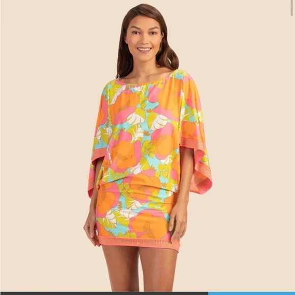 TRINA TURK Playa De Flor Tunic Cover-up Size Large - Picture 7 of 8